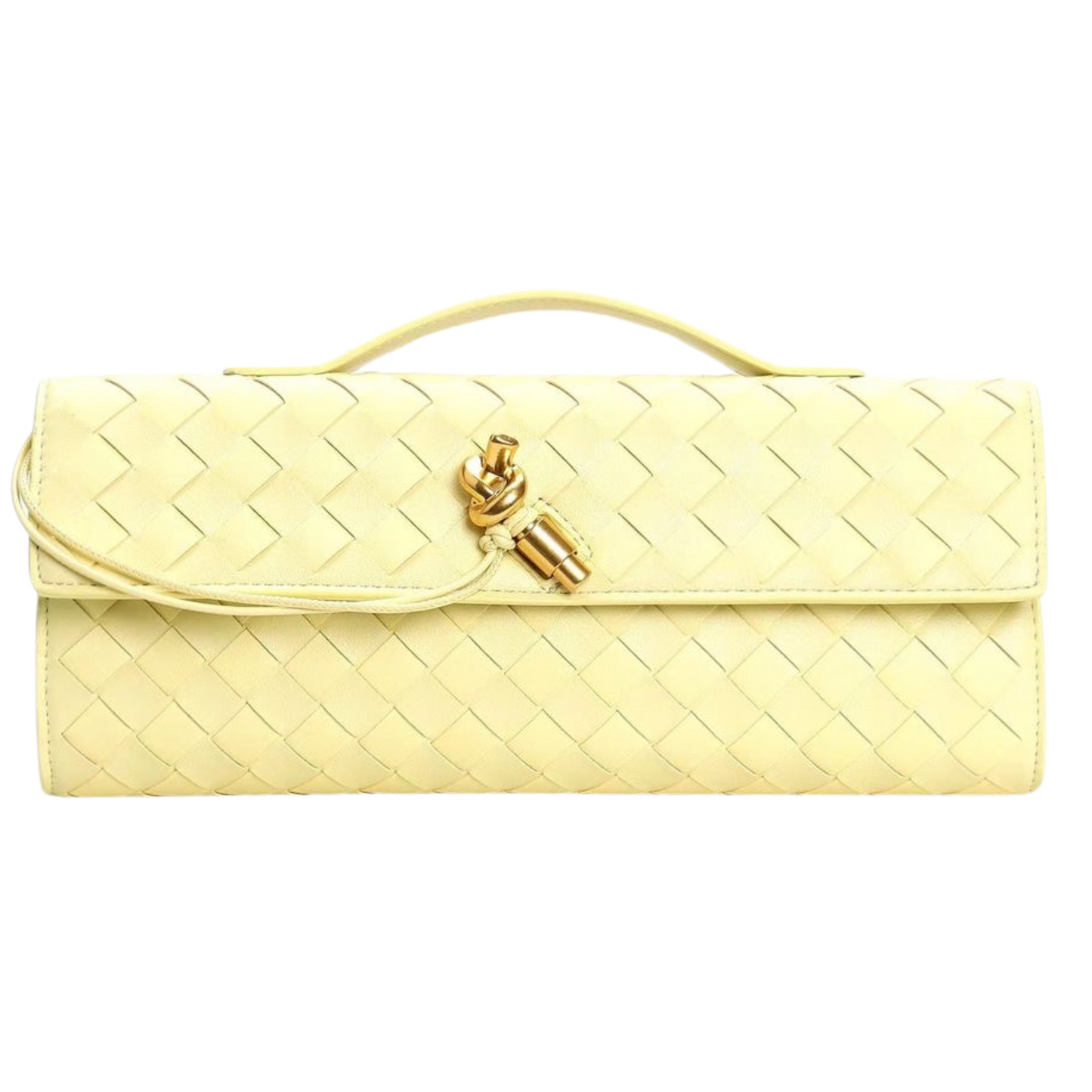 Weaved Clutch L Butter Yellow