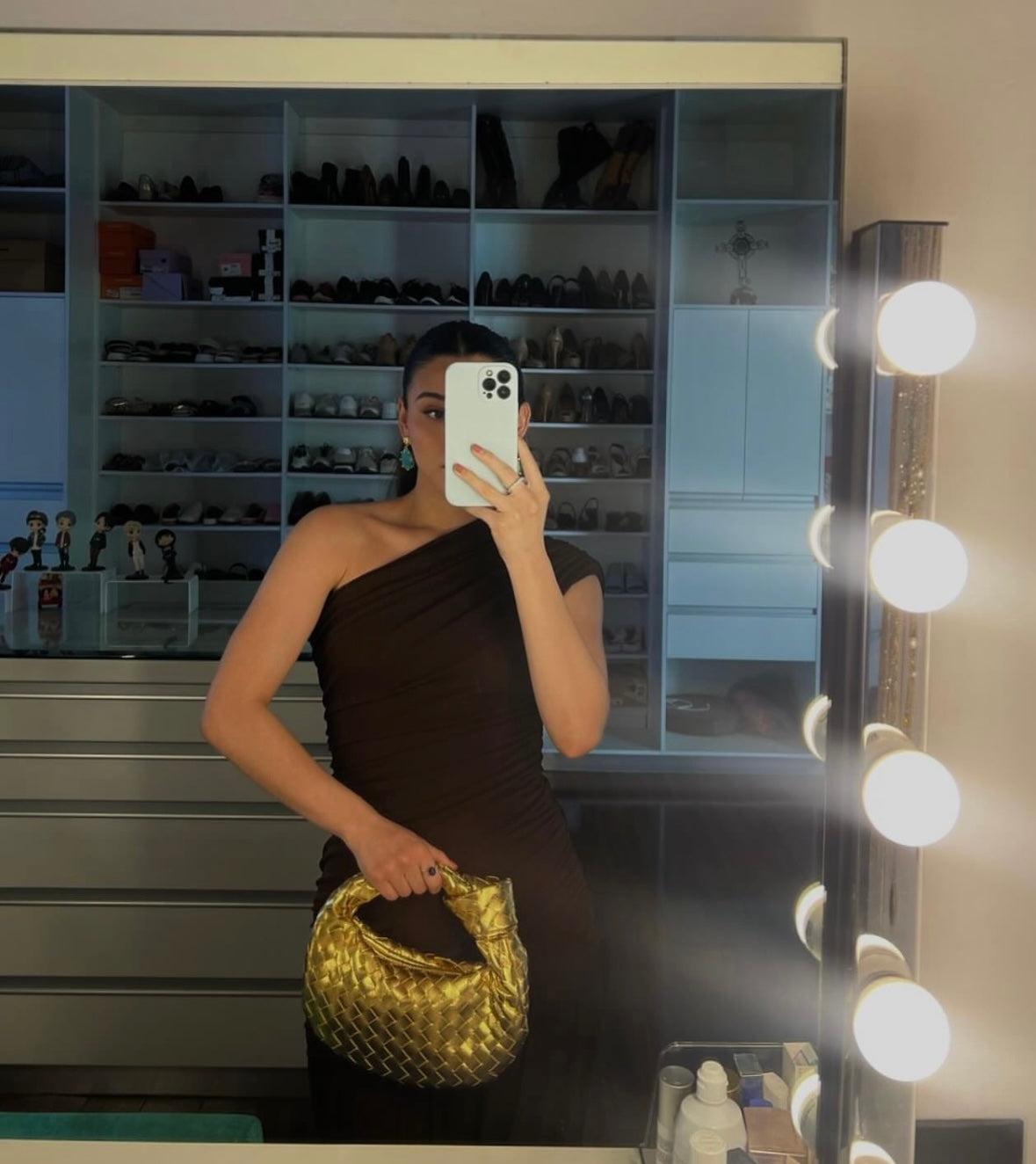 bolsa bottega, bolsa dorada, jodie chiquita, bolsa de fiesta, dorada, party bags