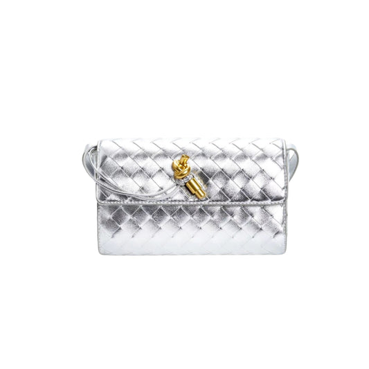 Weaved Clutch S Silver