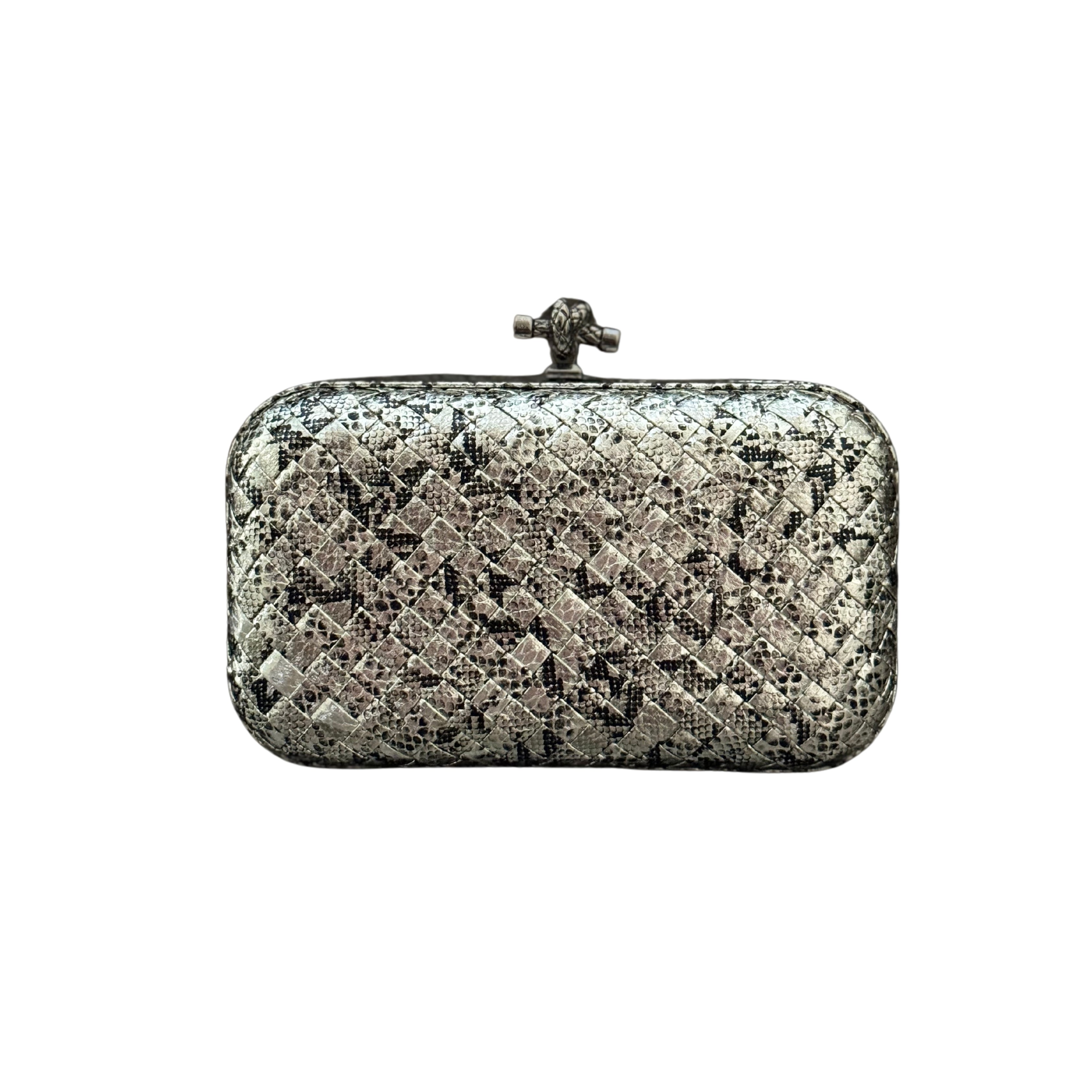 Noa Clutch S Python Silver – TUSHĒ MX